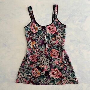 Expressions California Dynasty Colorful Floral Slip Dress